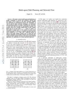 Multi-agent Path Planning and Network Flow