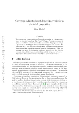 Coverage-adjusted confidence intervals for a binomial proportion