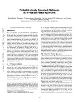 Probabilistically Bounded Staleness for Practical Partial Quorums