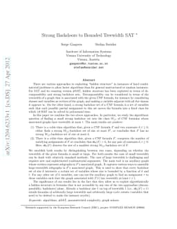 Strong Backdoors to Bounded Treewidth SAT