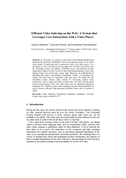 Efficient Video Indexing on the Web: A System that Leverages User
  Interactions with a Video Player