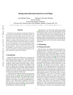 Background subtraction based on Local Shape