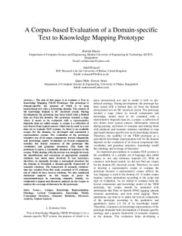 A Corpus-based Evaluation of a Domain-specific Text to Knowledge Mapping
  Prototype