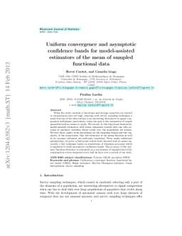 Uniform convergence and asymptotic confidence bands for model-assisted
  estimators of the mean of sampled functional data