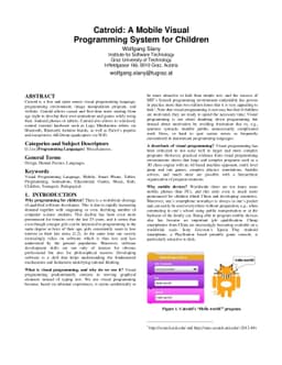 Catroid: A Mobile Visual Programming System for Children