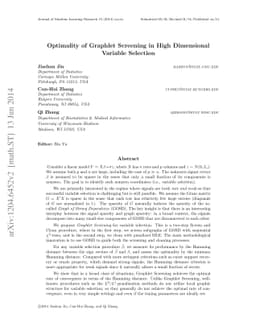 Optimality of Graphlet Screening in High Dimensional Variable Selection