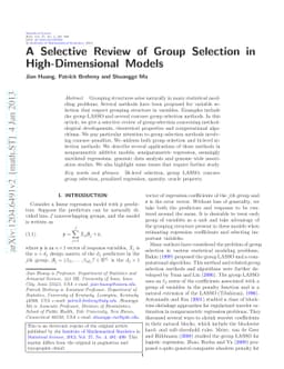 A Selective Review of Group Selection in High-Dimensional Models