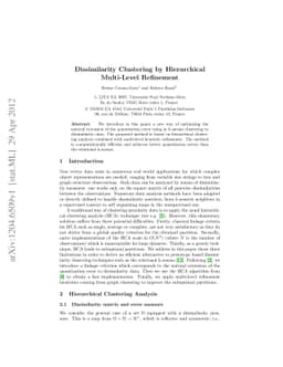 Dissimilarity Clustering by Hierarchical Multi-Level Refinement
