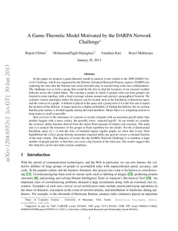 A Game-Theoretic Model Motivated by the DARPA Network Challenge