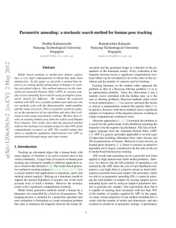Parametric annealing: a stochastic search method for human pose tracking