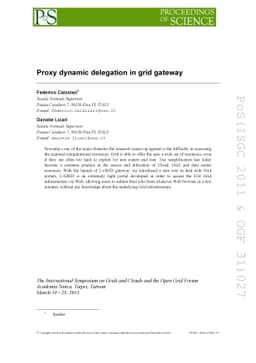 Proxy dynamic delegation in grid gateway