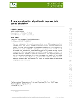 A new job migration algorithm to improve data center efficiency