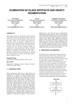 Elimination of Glass Artifacts and Object Segmentation