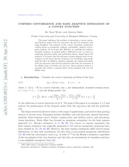 Uniform Convergence and Rate Adaptive Estimation of a Convex Function