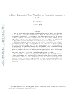 A Singly-Exponential Time Algorithm for Computing Nonnegative Rank