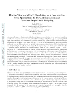 How to view an MCMC simulation as a permutation, with applications to
  parallel simulation and improved importance sampling