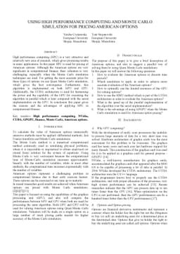 Using high performance computing and Monte Carlo simulation for pricing
  american options