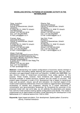 Modelling spatial patterns of economic activity in the Netherlands