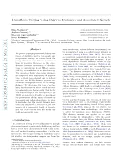 Hypothesis testing using pairwise distances and associated kernels (with
  Appendix)