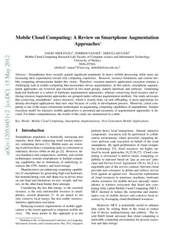Mobile Cloud Computing: A Review on Smartphone Augmentation Approaches