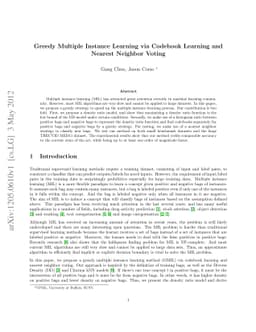 Greedy Multiple Instance Learning via Codebook Learning and Nearest
  Neighbor Voting