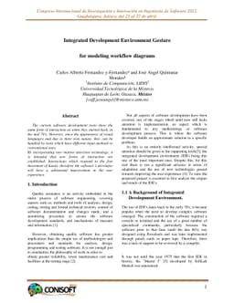 Integrated Development Environment Gesture for modeling workflow
  diagrams