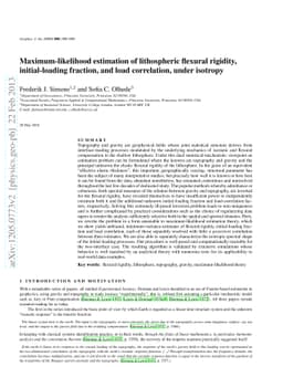 Maximum-likelihood estimation of lithospheric flexural rigidity,
  initial-loading fraction, and load correlation, under isotropy