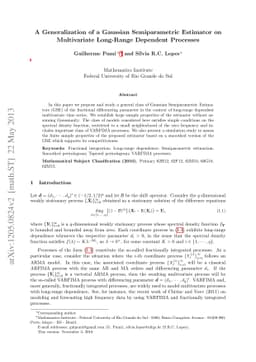A Generalization of a Gaussian Semiparametric Estimator on Multivariate
  Long-Range Dependent Processes