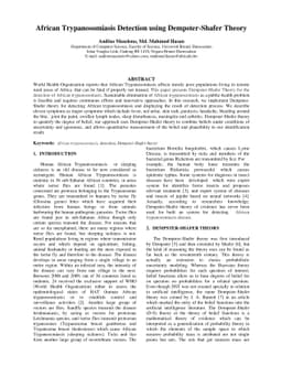 African Trypanosomiasis Detection using Dempster-Shafer Theory