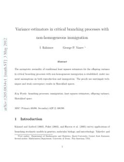 Variance estimators in critical branching processes with non-homogeneous
  immigration
