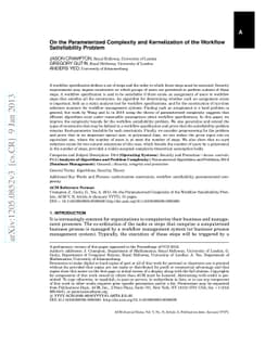 On the Parameterized Complexity and Kernelization of the Workflow
  Satisfiability Problem
