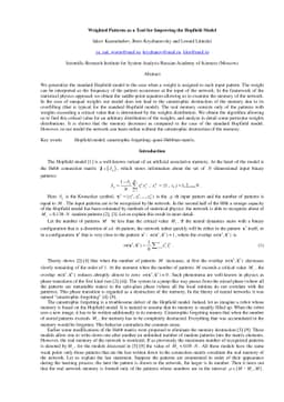 Weighted Patterns as a Tool for Improving the Hopfield Model