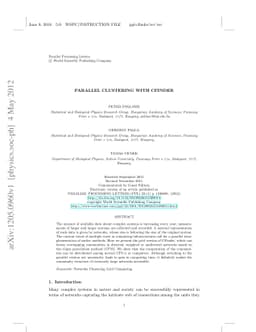 Parallel clustering with CFinder