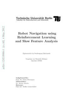 Robot Navigation using Reinforcement Learning and Slow Feature Analysis