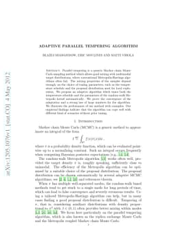 Adaptive parallel tempering algorithm