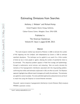 Estimating Omissions from Searches