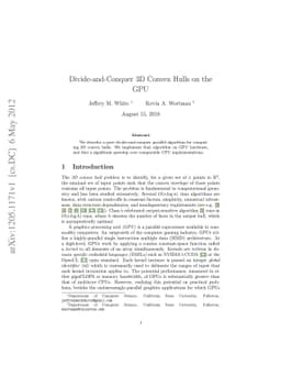 Divide-and-Conquer 3D Convex Hulls on the GPU
