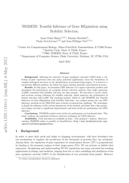 TIGRESS: Trustful Inference of Gene REgulation using Stability Selection