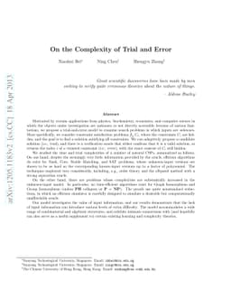 On the Complexity of Trial and Error