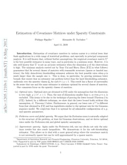 Estimation of Covariance Matrices under Sparsity Constraints