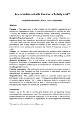 Are e-readers suitable tools for scholarly work?