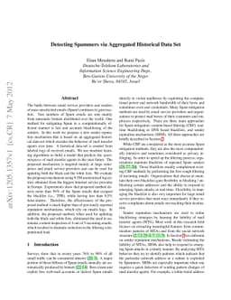 Detecting Spammers via Aggregated Historical Data Set