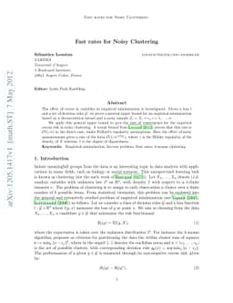 Fast rates for noisy clustering