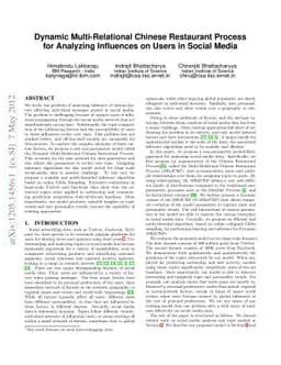 Dynamic Multi-Relational Chinese Restaurant Process for Analyzing
  Influences on Users in Social Media