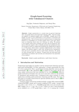 Graph-based Learning with Unbalanced Clusters