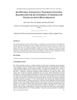 An optimal consensus tracking control algorithm for autonomous
  underwater vehicles with disturbances