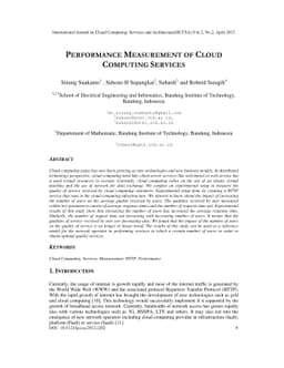 Performance Measurement of Cloud Computing Services