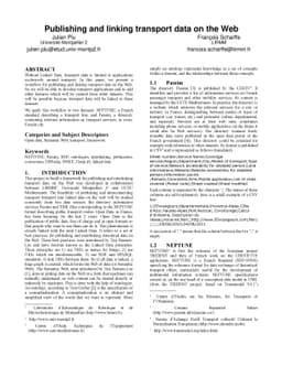 Publishing and linking transport data on the Web