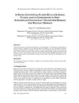 A novel statistical fusion rule for image fusion and its comparison in
  non subsampled contourlet transform domain and wavelet domain