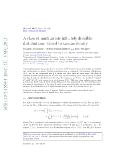 A class of multivariate infinitely divisible distributions related to
  arcsine density